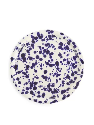 Assiettes-ARKET Assiette en grès 22 cm Points bleus
