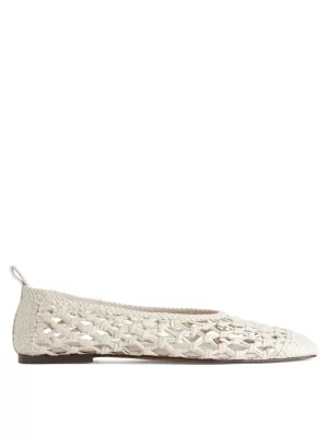 Toutes Les Chaussures-ARKET Ballerines tressées en cuir Blanc