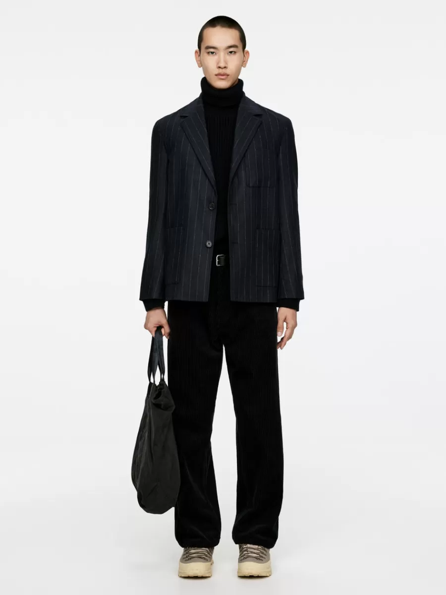 Costumes-ARKET Blazer à fines rayures Bleu foncé