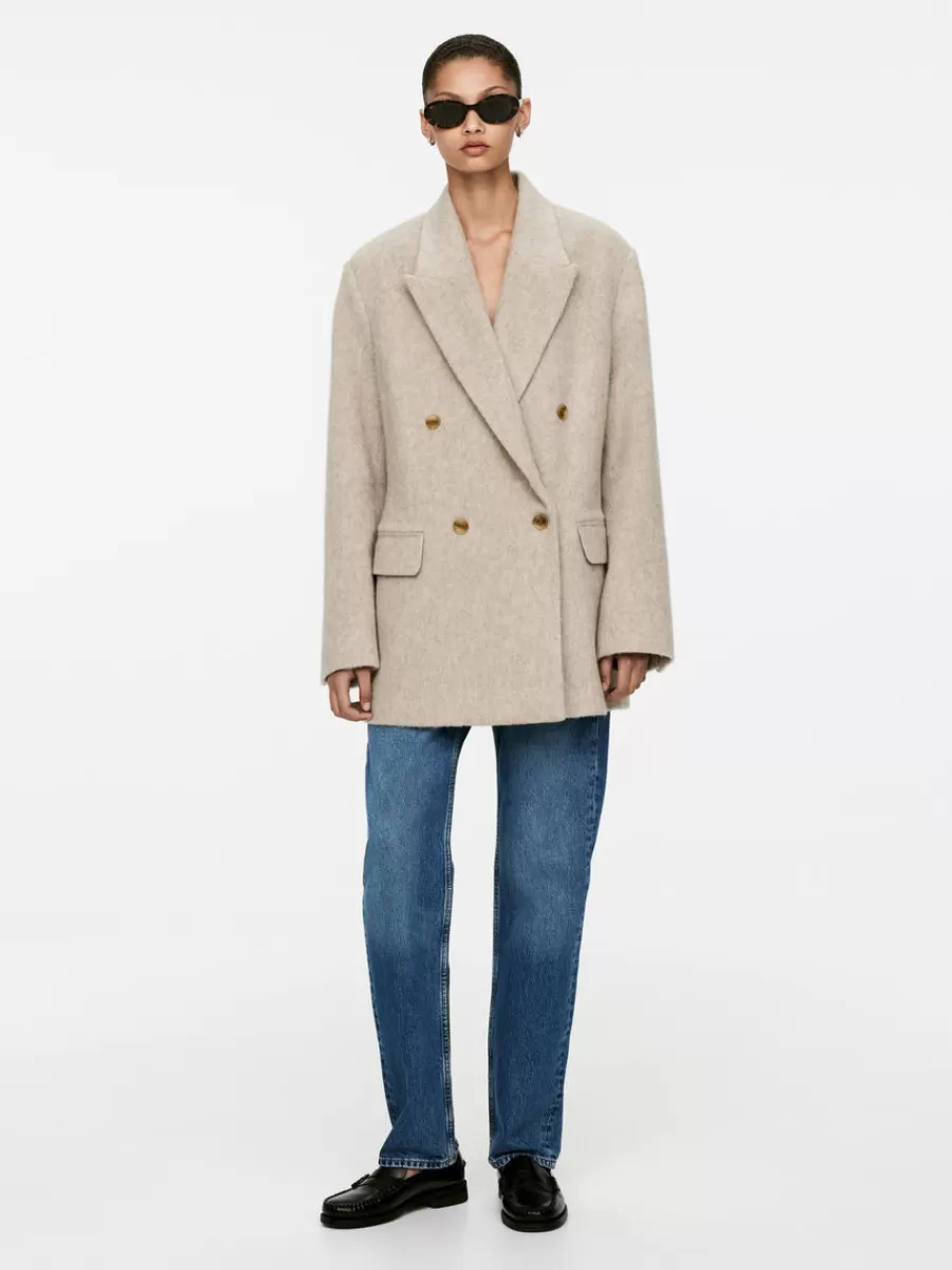 Blazers | Manteaux Et Vestes-ARKET Blazer en laine brossée Taupe clair