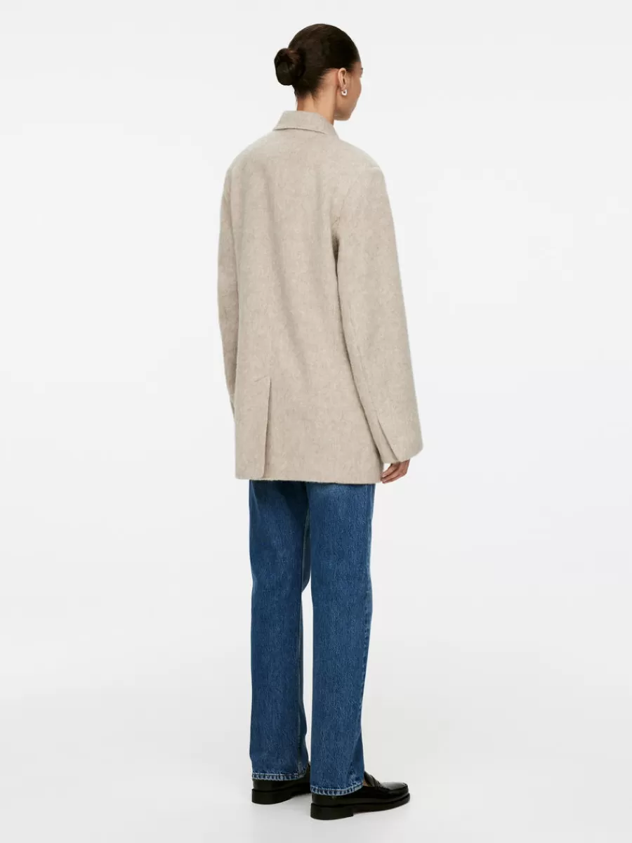 Blazers | Manteaux Et Vestes-ARKET Blazer en laine brossée Taupe clair
