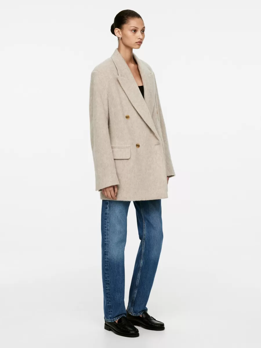 Blazers | Manteaux Et Vestes-ARKET Blazer en laine brossée Taupe clair