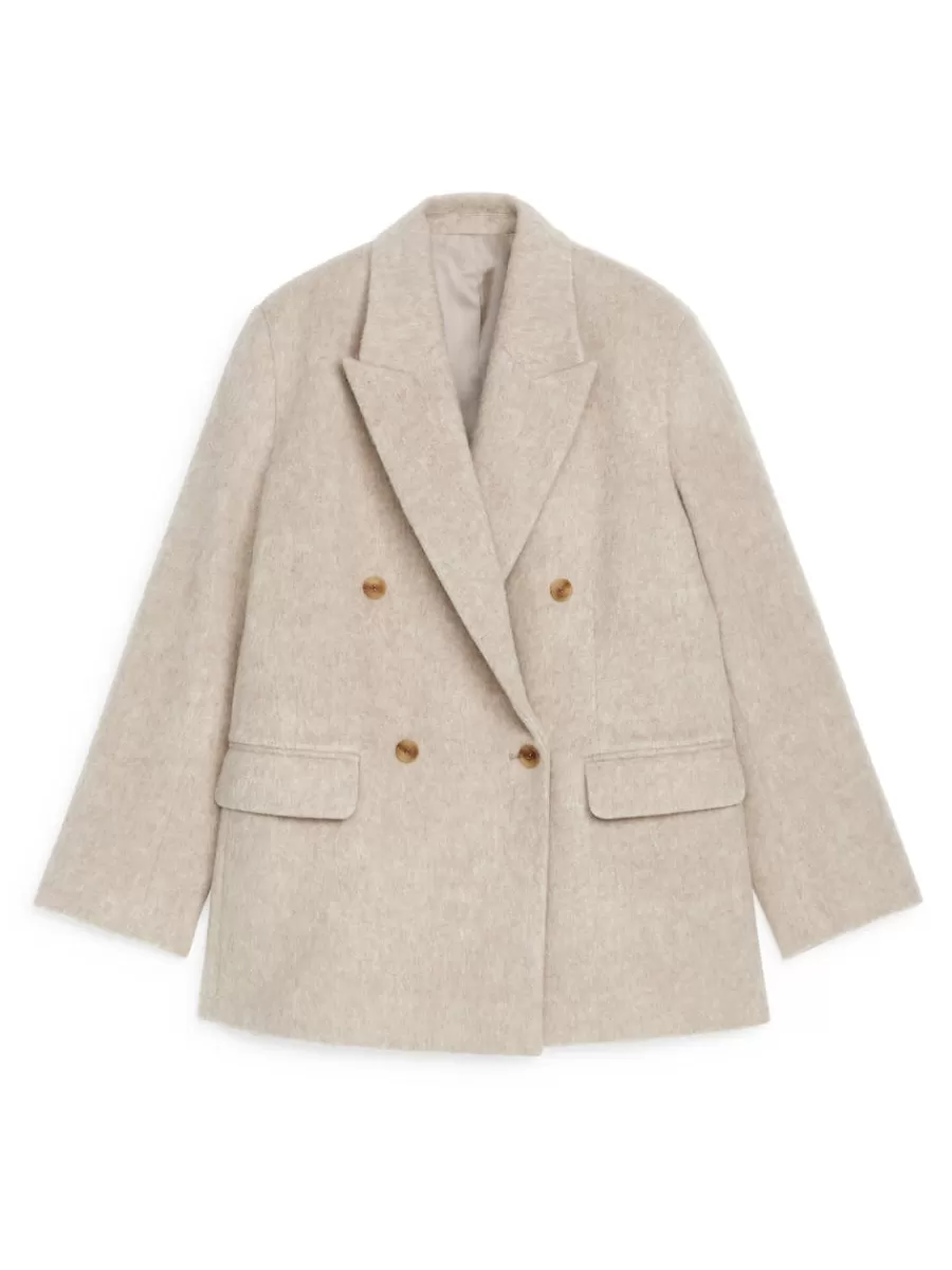 Blazers | Manteaux Et Vestes-ARKET Blazer en laine brossée Taupe clair