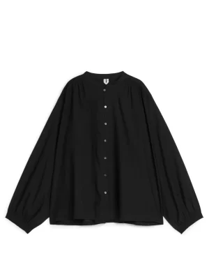 Tenues Décontractées | Chemises Et Chemisiers-ARKET Blouse ample boutonnée Noir