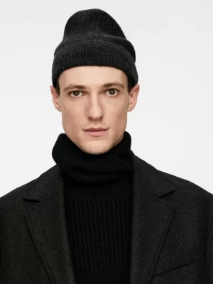 Bonnets-ARKET Bonnet en laine et cachemire Gris foncé