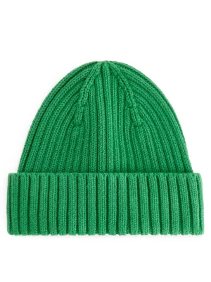 Accessoires-ARKET Bonnet en tricot côtelé Vert