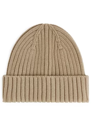 Accessoires-ARKET Bonnet en tricot côtelé Beige