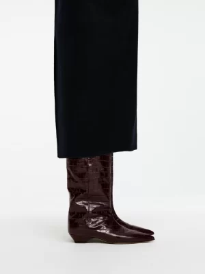 Toutes Les Chaussures-ARKET Bottes en cuir jusqu'au genou Bordeaux