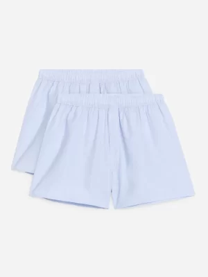 Sous-Vêtements-ARKET Caleçons tissés, lot de 2 Bleu clair/Petits carreaux