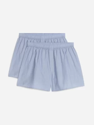 Sous-Vêtements-ARKET Caleçons tissés, lot de 2 Bleu chiné