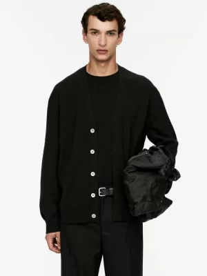 Maille-ARKET Cardigan en laine col en V Noir