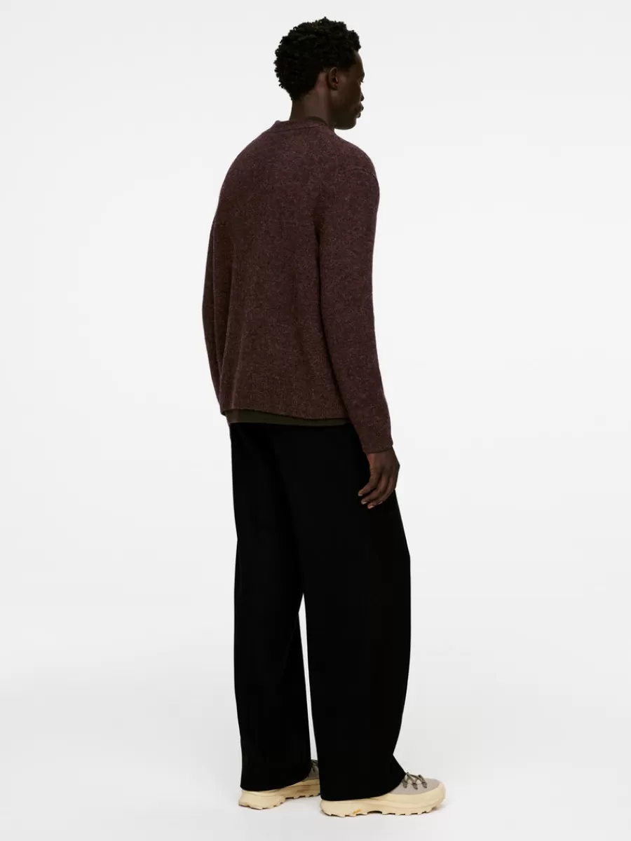 Maille-ARKET Cardigan en laine col en V Bordeaux