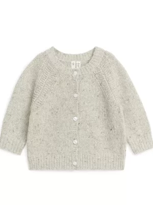 Maille-ARKET Cardigan en laine mélangée mouchetée Beige