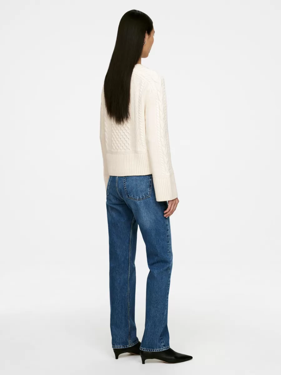 Mailles Et Cardigans-ARKET Cardigan en maille de laine torsadée Blanc cassé