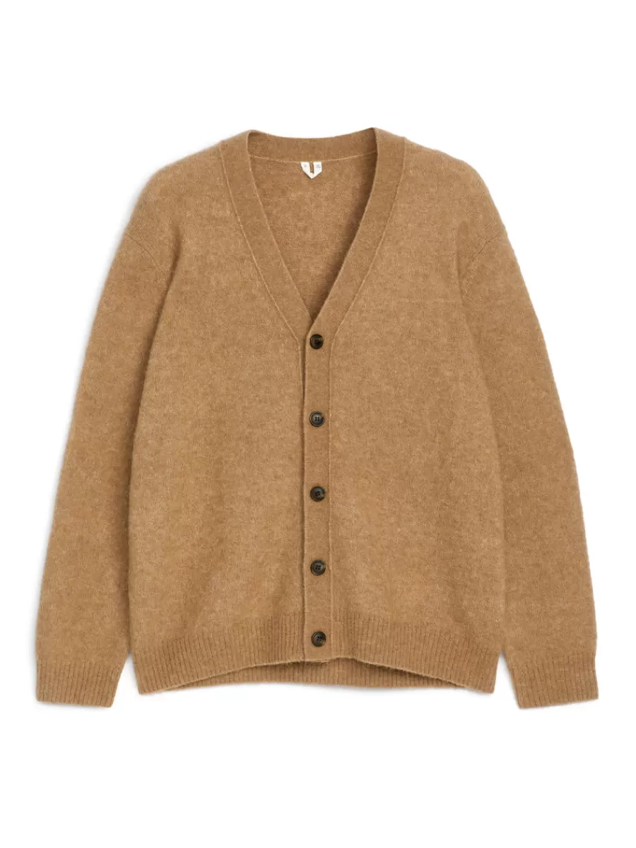 Maille-ARKET Cardigan en mélange de laine et d'alpaga Beige foncé