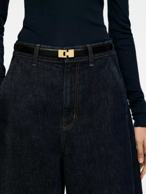 Ceintures-ARKET Ceinture en cuir avec boucle Noir