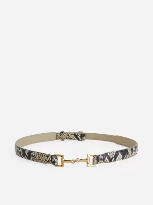 Ceintures-ARKET Ceinture en cuir avec boucle mors Marron/Serpent