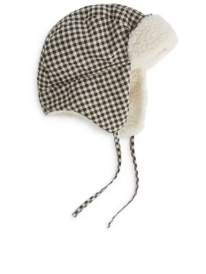 Accessoires-ARKET Chapka doublée de polaire Blanc/Noir