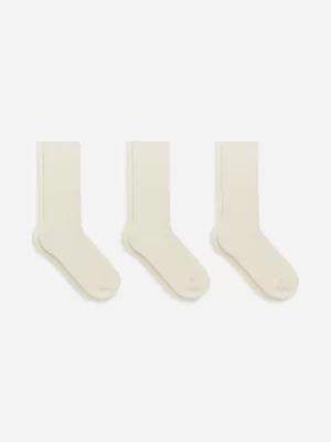 Chaussettes-ARKET Chaussettes côtelées en coton Supima, 3 paires Blanc