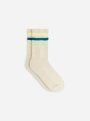 Vêtements De Sport-ARKET Chaussettes de sport en coton Blanc/Jaune/Turquoise
