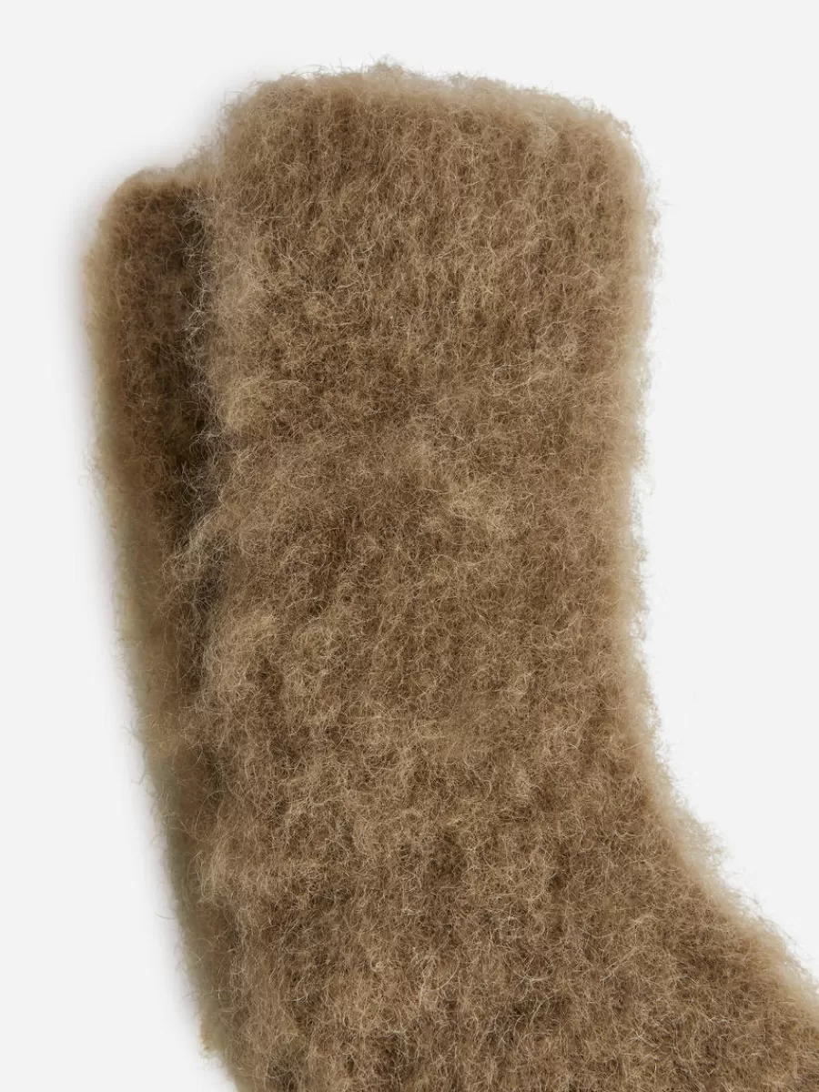 Chaussettes-ARKET Chaussettes en laine et mohair Beige foncé