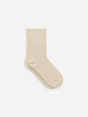 Chaussettes-ARKET Chaussettes en maille épaisse Blanc cassé