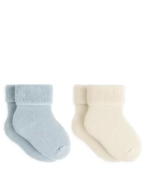 Chaussettes Et Collants | Chaussettes Et Collants-ARKET Chaussettes en éponge pour bébé Bleu poudré/Blanc