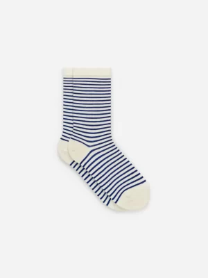 Chaussettes-ARKET Chaussettes rayées en coton Blanc cassé/Bleu