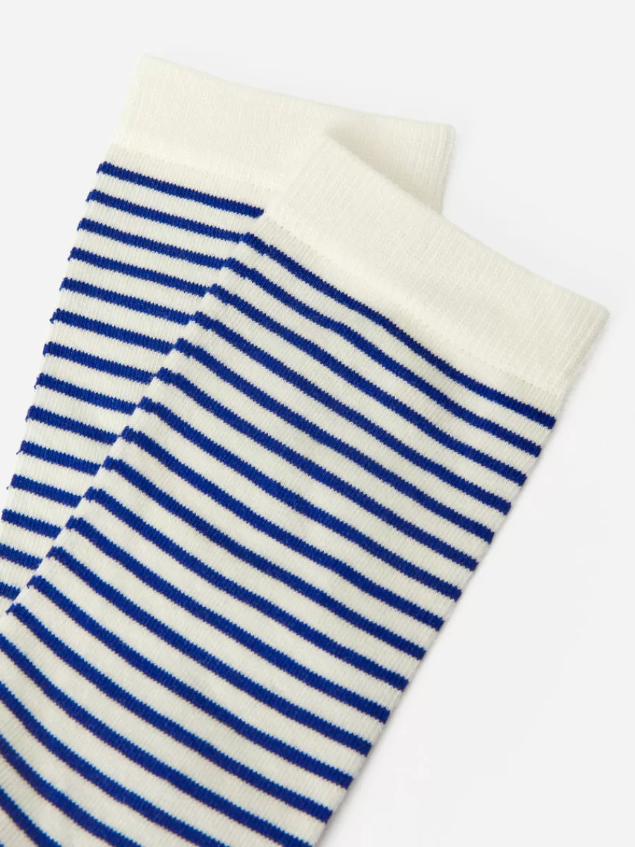 Chaussettes-ARKET Chaussettes rayées en coton Blanc cassé/Bleu