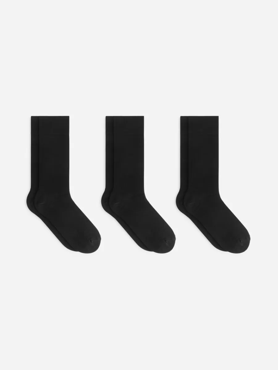 Chaussettes-ARKET Chaussettes unies, lot de 3 Noir