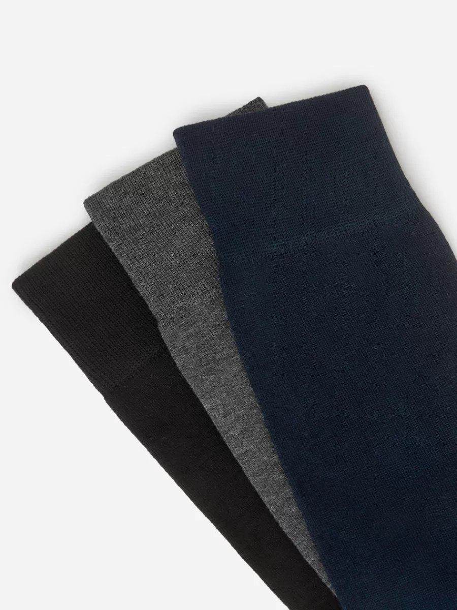 Chaussettes-ARKET Chaussettes unies, lot de 3 Noir/Gris foncé/Bleu foncé