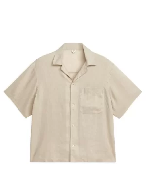 Tenues Décontractées | Chemises-ARKET Chemise à col cubain en lin Beige