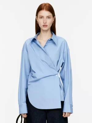 Chemises Et Chemisiers-ARKET Chemise asymétrique avec lien Bleu ciel