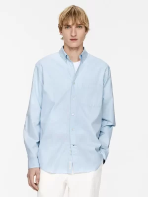 Chemises-ARKET Chemise boutonnée décontractée Bleu clair/Rayures