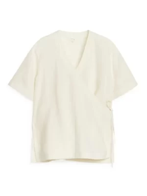 Chemises Et Chemisiers-ARKET Chemise croisée en lin et lyocell Blanc