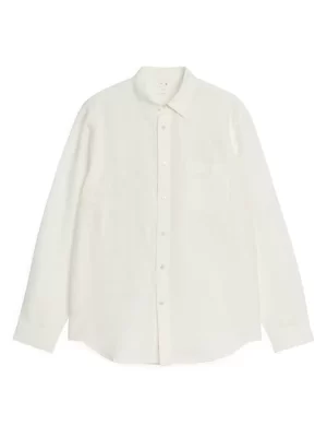 Chemises-ARKET Chemise décontractée en lin et coton Blanc cassé