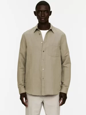 Chemises-ARKET Chemise décontractée en lin et coton Taupe