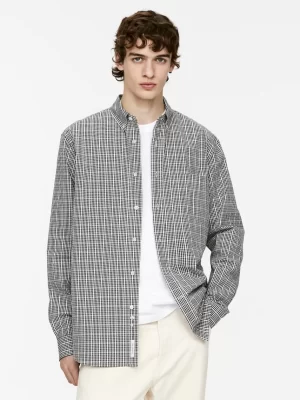 Chemises-ARKET Chemise décontractée en seersucker Noir/Blanc