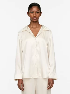 Tenues Décontractées-ARKET Chemise décontractée en soie Blanc cassé