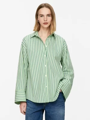 Chemises Et Chemisiers-ARKET Chemise en coton à manches larges Blanc/Vert