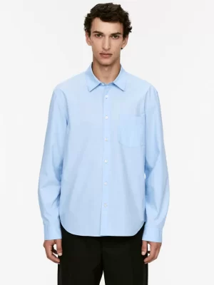 Chemises-ARKET Chemise en popeline lavée Bleu ciel
