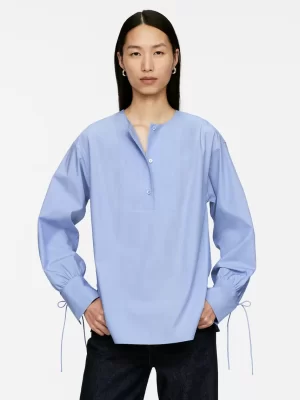 Chemises Et Chemisiers-ARKET Chemisier en coton viscose avec plastron Bleu
