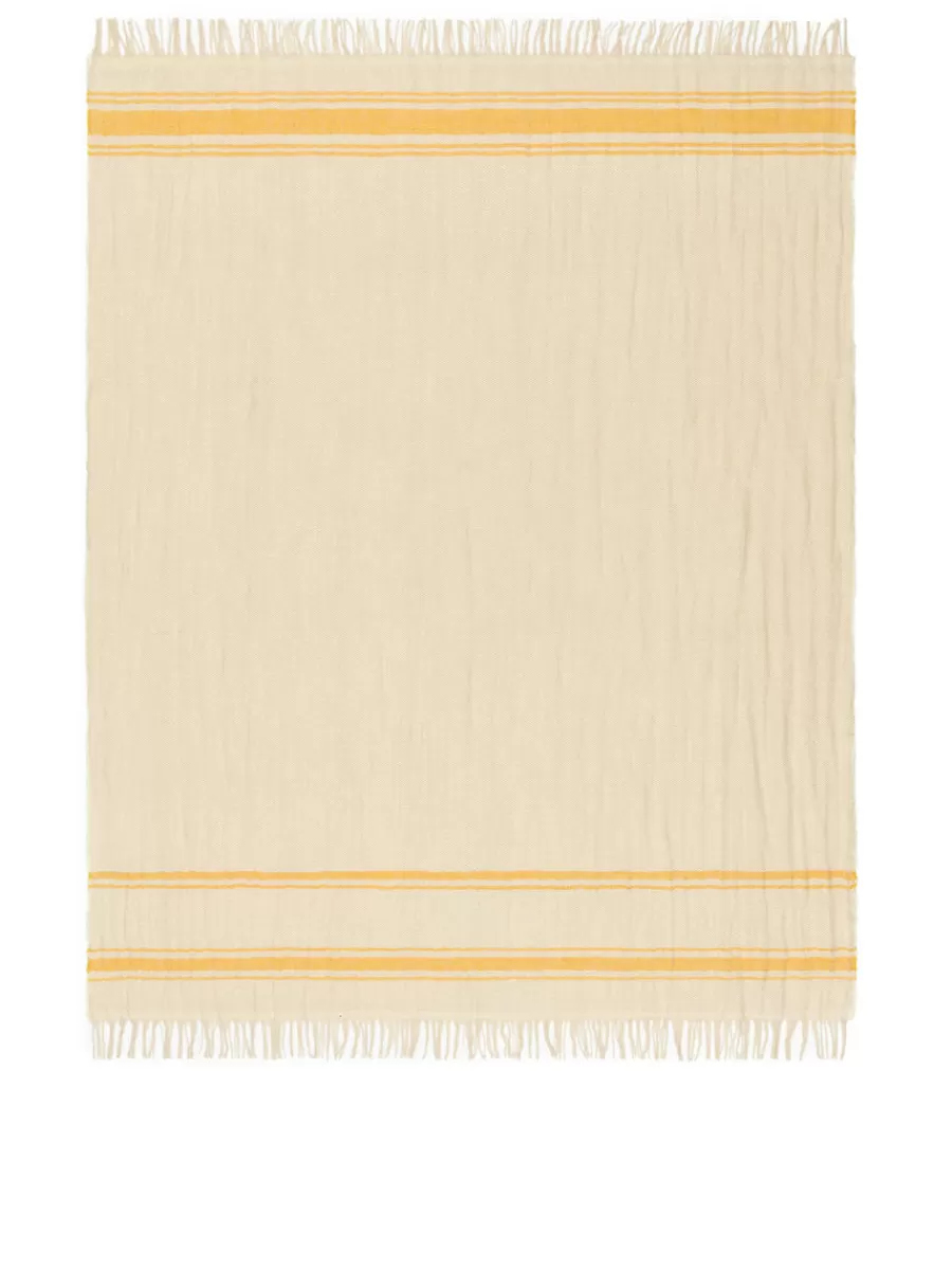 Tous Les Textiles | Plaids-ARKET Couverture en laine de lin Écru/Jaune