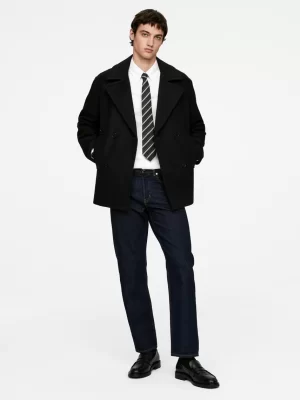 Costumes-ARKET Cravate en soie Noir/Gris