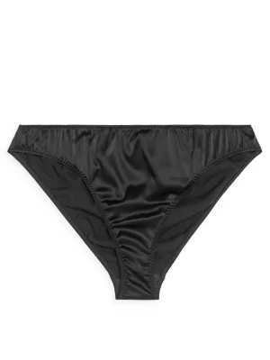 Sous-Vêtements | Tenues Décontractées-ARKET Culotte en soie Gris foncé