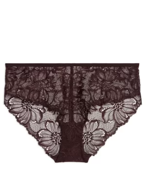 Sous-Vêtements-ARKET Culotte hipster en dentelle Bordeaux