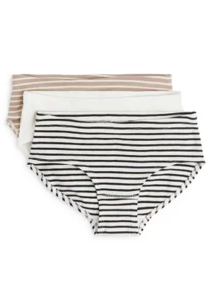 Sous-Vêtements-ARKET Culottes en jersey de coton. Blanc cassé/Multicolore