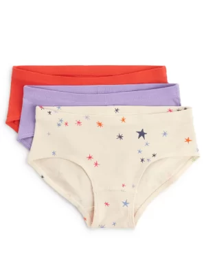 Sous-Vêtements-ARKET Culottes en jersey de coton. Blanc cassé/Lilas/Orange