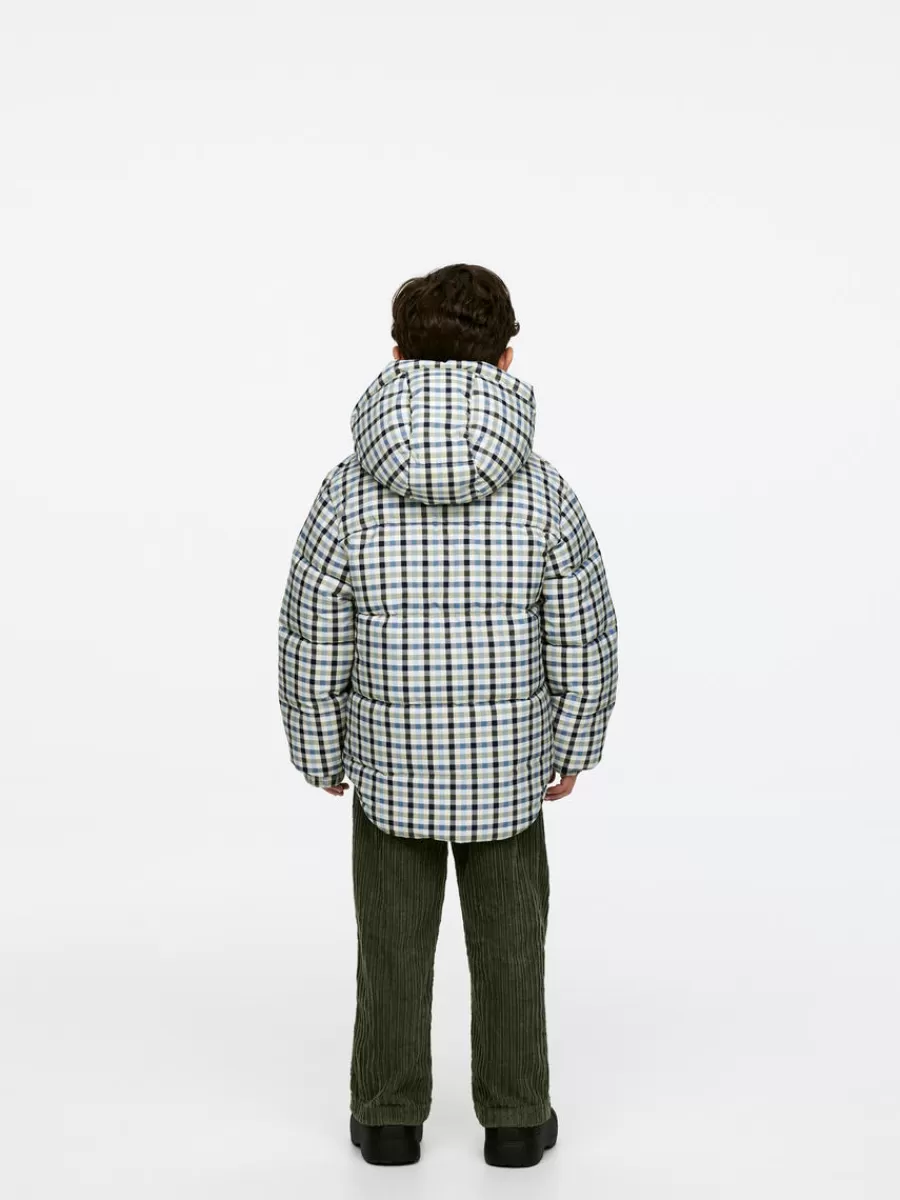 Manteaux Et Vestes-ARKET Doudoune imprimée Blanc cassé/Bleu
