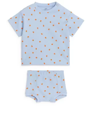 Pyjamas-ARKET Ensemble en coton Bleu clair/Orange